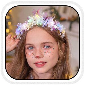 5729 Light up Butterfly Crown Flower Fairy Headband Gold Hair Accessories